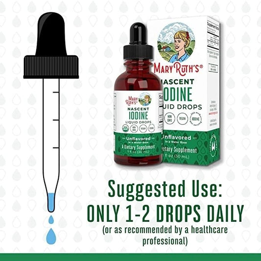 Mary Ruth's Organic Nascent Iodine Liquid Drops | Potassium Iodide, 1 oz