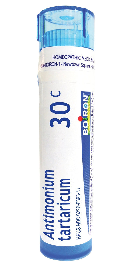 Antimonium Tartaricum, 30C, 200CK, 1M, Homeopathic Medicine for Wet, Non-Productive Cough, Boiron, 80 Pills (Pill Size #40)