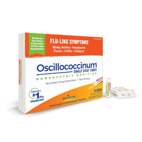 Oscillococcinum, Homeopathic Medicine for Relief of Flu-Like Symptoms, Boxes of 6, 12, or 30 Doses, Boiron