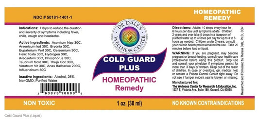 Cold Guard Plus (Liquid Homeopathic Medicine), All FLU Formula, Dr. Dale