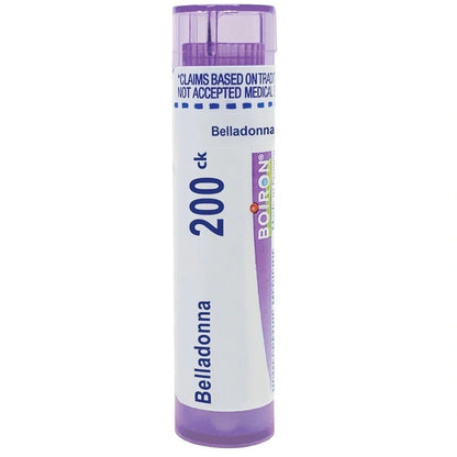 Belladonna, 3C, 6C, 30C, 200CK, 1M, Homeopathic Medicine for High Fever (up to 102F) with Sudden Onset with Perspiration, Boiron, 80 Pills (Pill Size #40)