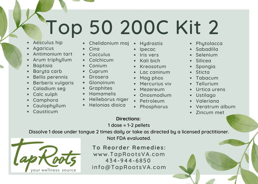 TapRoots’ Top 50 200C Homeopathy Kit 2