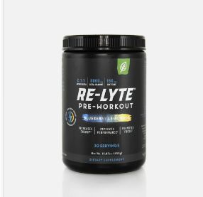 Re-Lyte Pre-Workout, Blueberry Lemonade, 30 Servings, 450g, Redmond Life