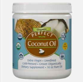 Organic Coconut Oil, Extra Virgin, 16oz, Perfect Supplements