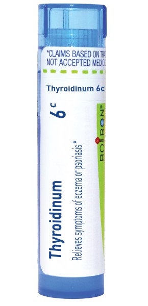 Thyroidinum 6C, Homeopathic Medicine for Relief of Eczema or Psoriasis, Boiron, 80 Pills (Pill Size #40)