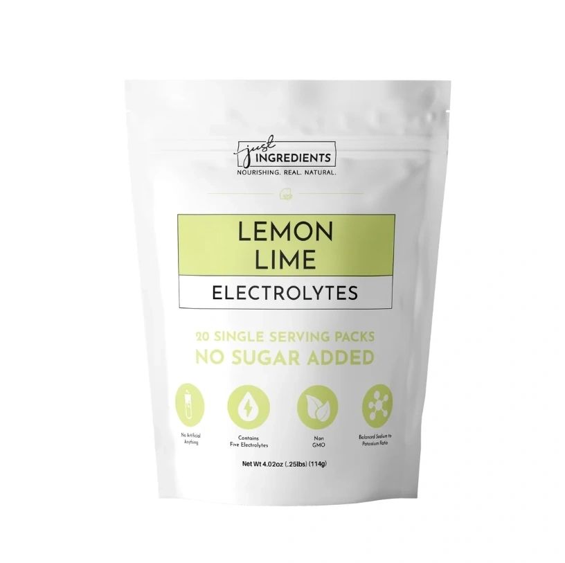 Lemon Lime Electrolytes, 20 Single Serving Packs, Just Ingredients