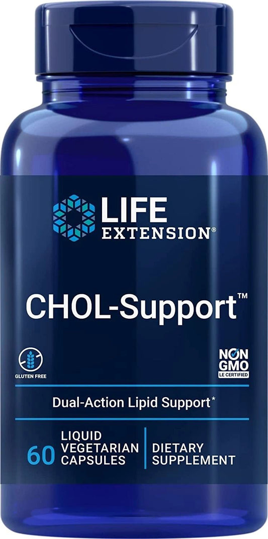 CHOL-Support Cholesterol Management Support Supplement, Gluten-Free, Non-GMO, 60 Liquid Vegetarian Capsules, Life Extension