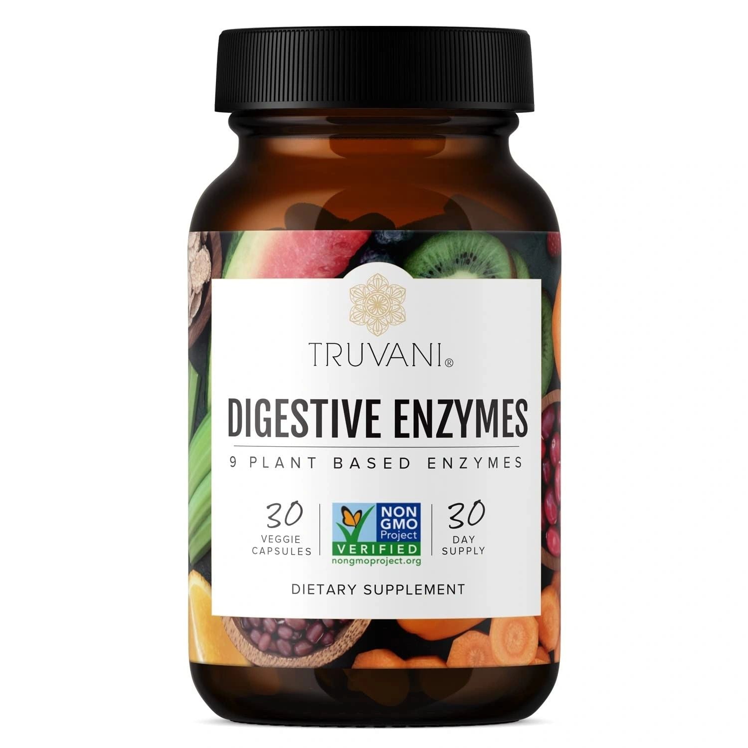 Digestive Enzymes, 9 Plant Based Enzymes, 30 Capsules, Truvani