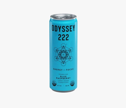 Blue Raspberry Sparkling Mushroom Energy Drink, 222mg Caffeine