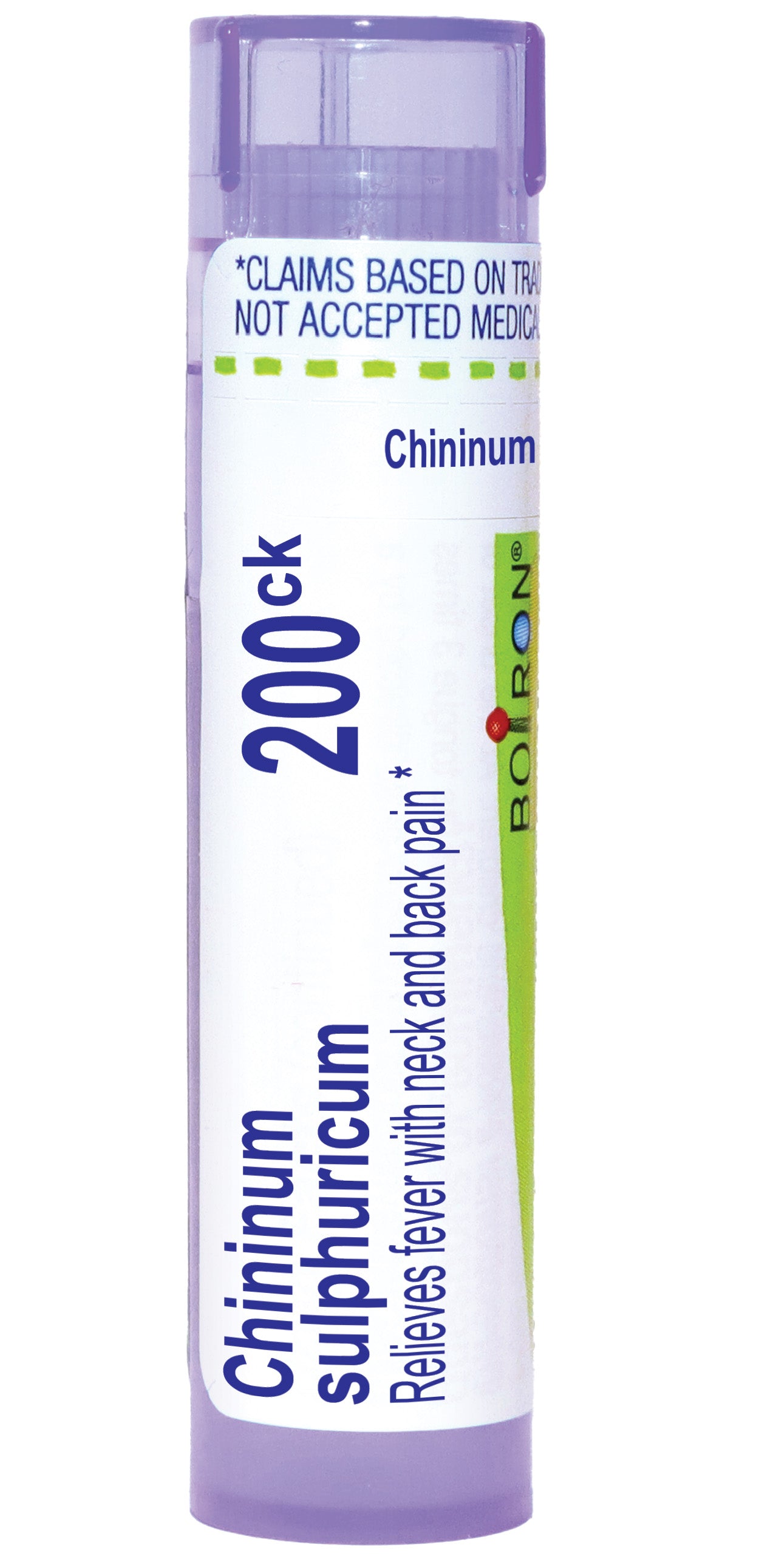 Chininum Sulphuricum 200CK, Homeopathic Medicine to Relieve Fever With Neck And Back Pain, Boiron, 80 Pills (Pill Size #40)