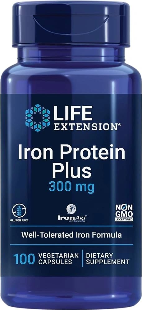 Iron Protein Plus, 300mg, 100 Capsules, Life Extension