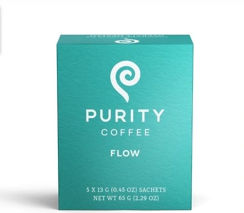 FLOW: Original Medium Roast Single-Serve Sachet with Ground Coffee, Purity, 5 Count