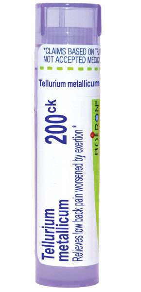 Tellurium Metallicum 30C, 200CK, Homeopathic Medicine for Low Back Pain Worsened by Exertion, Boiron, 80 Pills (Pill Size #40)