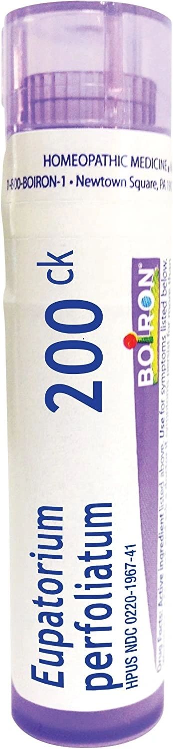 Eupatorium Perfoliatum, 30C, 200CK, 1M Homeopathic Medicine for Stiffness & Bone Pain Associated with Flu Symptoms, Boiron, 80 Pills (Pill Size #40)