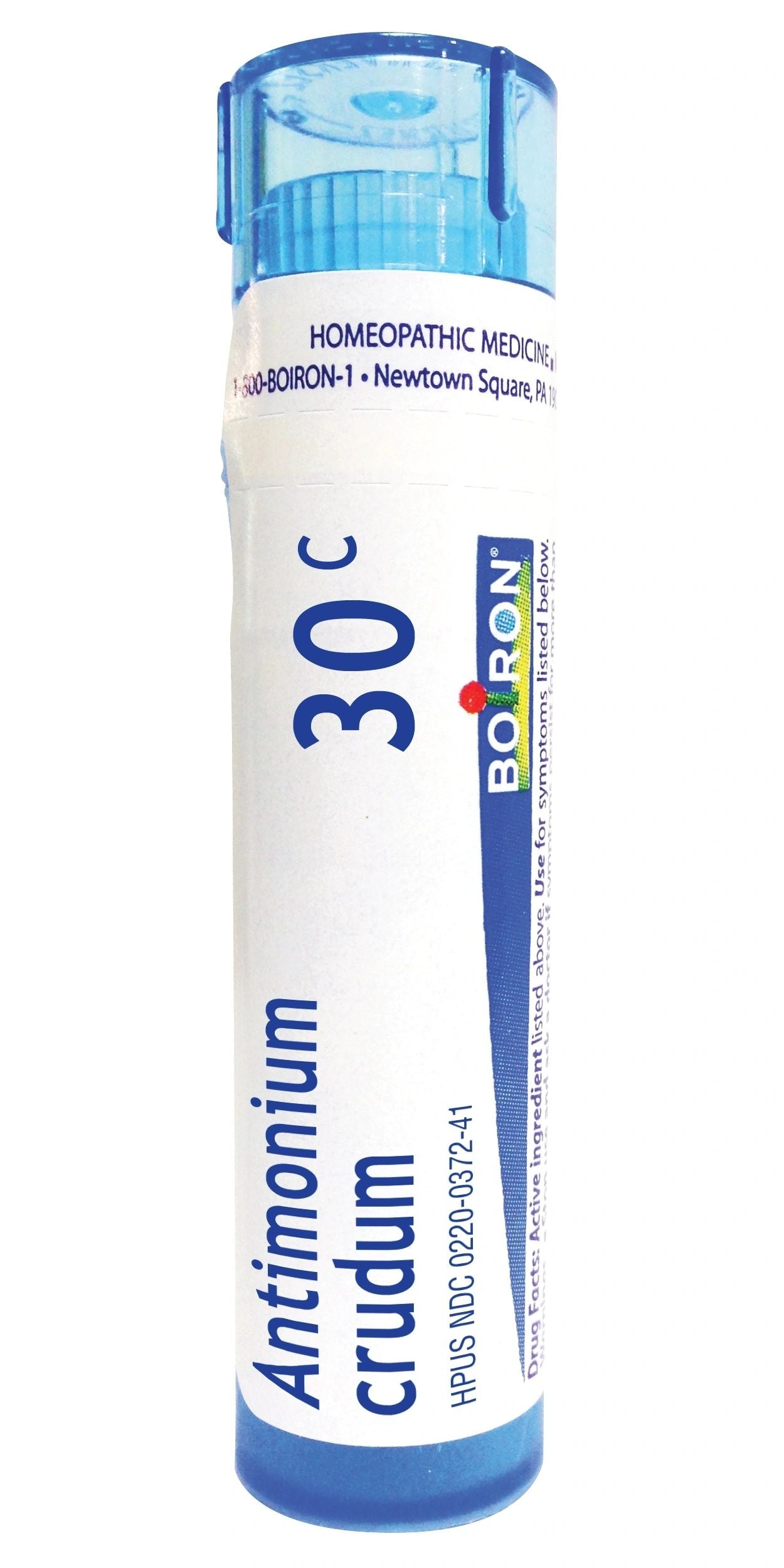 Antimonium Crudum, 6C, 30C, 200C, Homeopathic Medicine for Indigestion, Boiron, 80 Pills (Pill Size #40)