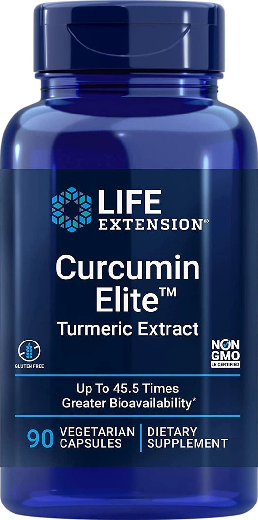 Curcumin Elite Turmeric Extract, 90 Vegetarian Capsules, Life Extension