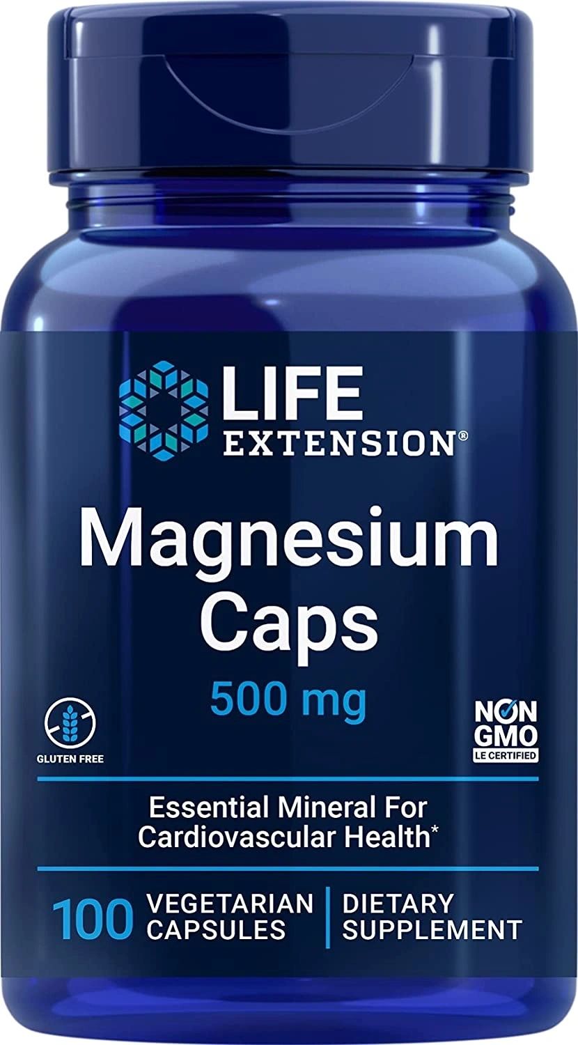 Magnesium Caps, 500 mg, 100 Vegetarian Capsules, Life Extension