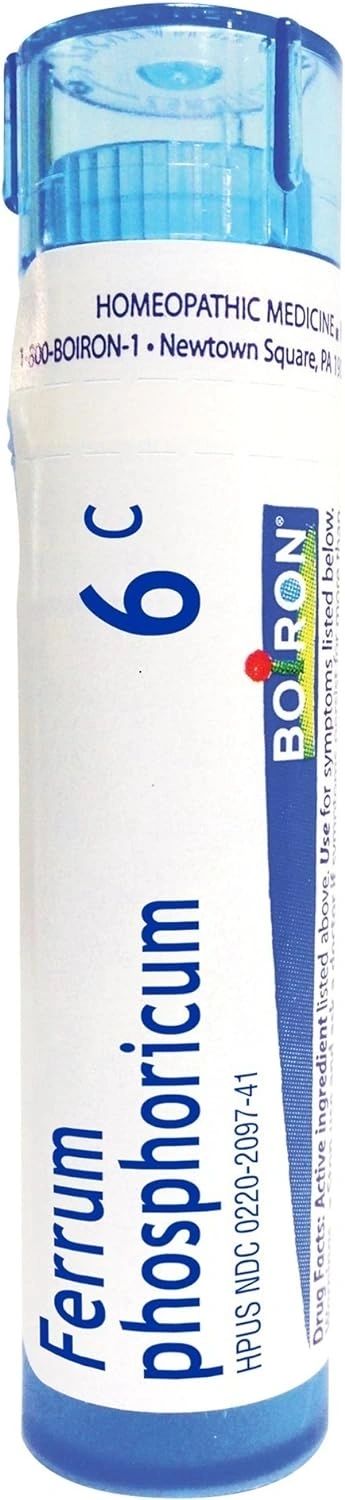 Ferrum Phosphoricum 6C, 30C, 200CK, 1M, Homeopathic Medicine for Low or Mild Fever, Boiron, 80 Pills (Pill Size #40)