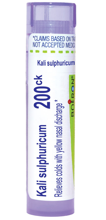 Kali Sulphuricum 6X, 30C, 200CK, Homeopathic Medicine for Colds with Yellow Nasal Discharge, Boiron, 80 Pills (Pill Size #40)