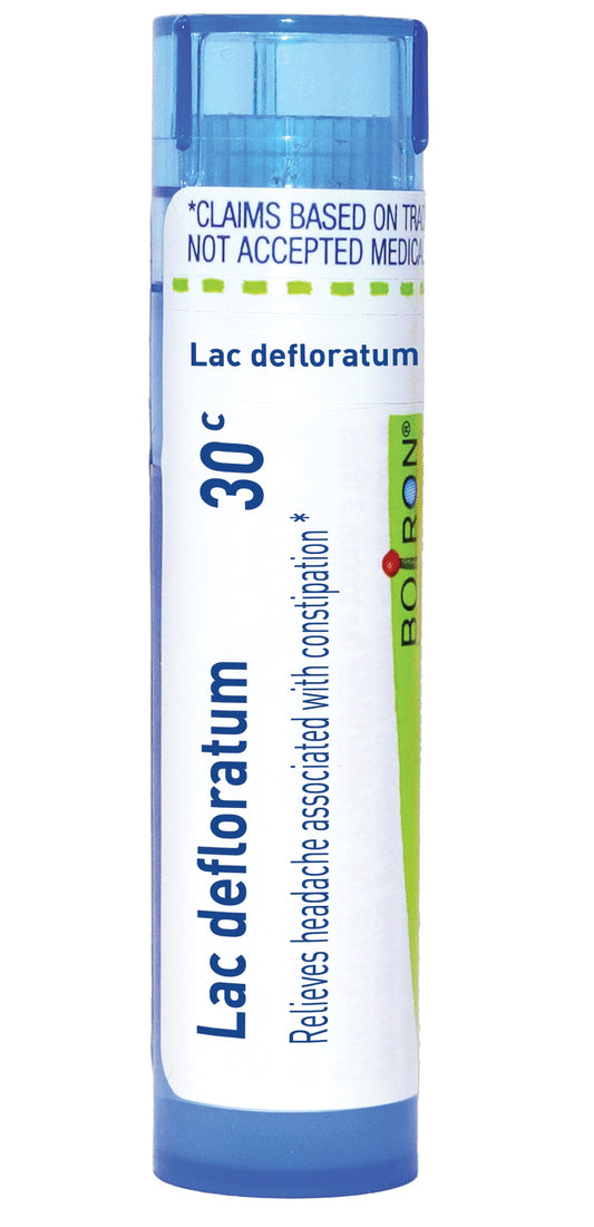 Lac Defloratum 30C, Homeopathic Medicine for Relief of Headache Associated with Constipation, Boiron, 80 Pellets, Pill Size #40