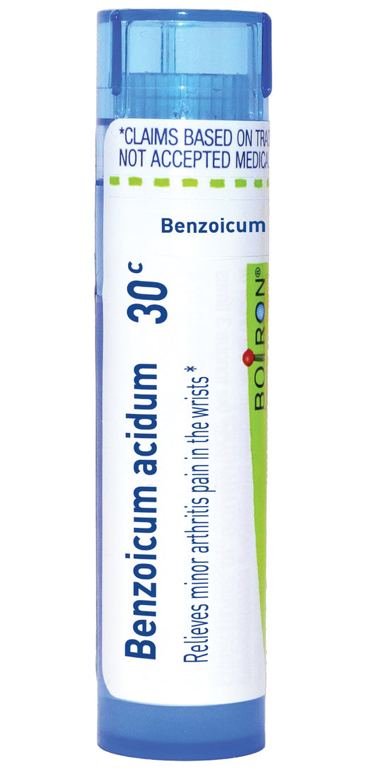 Benzoicum Acidum 30C, Homeopathic Medicine for minor arthritis pain in the wrists, Boiron, 80 Pills (Pill Size #40)