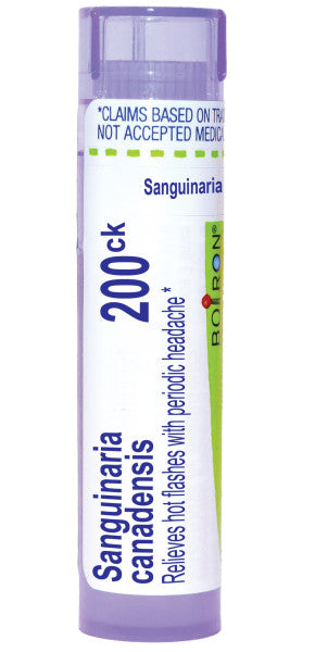 Sanguinaria Canadensis 200CK, Homeopathic Medicine for Relief of Hot Flashes with Periodic Headache, Boiron, 80 Pills (Pill Size #40)