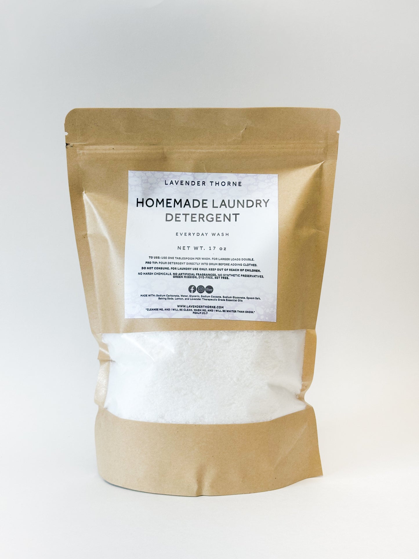 Homemade Laundry Detergent, 17 oz, Lavender Thorne