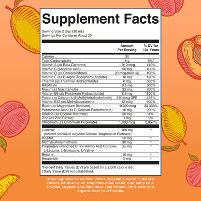 Liquid Morning Multivitamin + Hair Growth, Peach Mango, Mary Ruth's