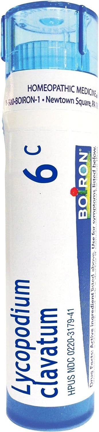 Lycopodium Clavatum, 6C, 30C, 200CK, 1M, Homeopathic Medicine for Bloated Abdomen Improved by Passing Gas, Boiron, 80 Pills (Pill Size #40)