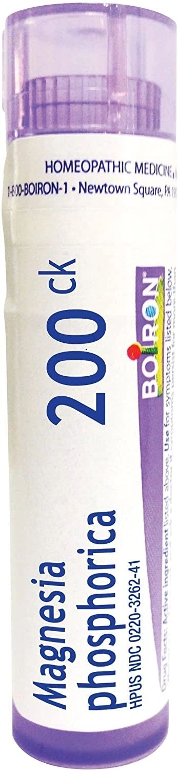 Magnesia Phosphorica, 30C, 200CK, Homeopathic Medicine for Spasmodic Pain in the Abdomen Improved by Heat, Boiron, 80 Pills (Pill Size #40)