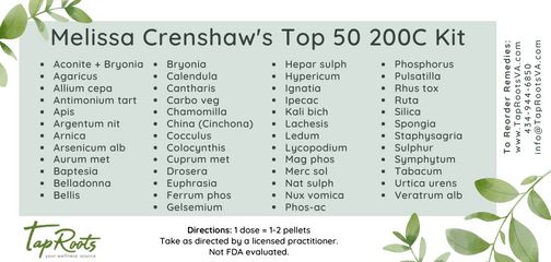 Melissa Crenshaw's Top 50 200C Homeopathy Kit