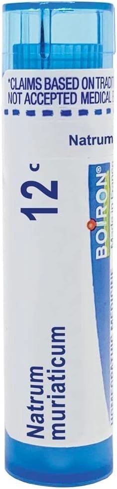 Natrum Muriaticum, 12C, 30C, 200CK, 1M, Homeopathic Medicine for Allergic Runny Nose, Boiron, 80 Pellets (Pill Size #40)