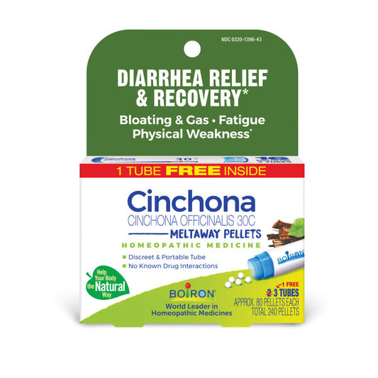 DIARRHEA RELIEF & RECOVERY* Cinchona 30C, Homeopathic Medicine For Diarrhea Relief & Recovery, 3 Tubes, 80 Pellets Each, Includes 1 FREE Tube