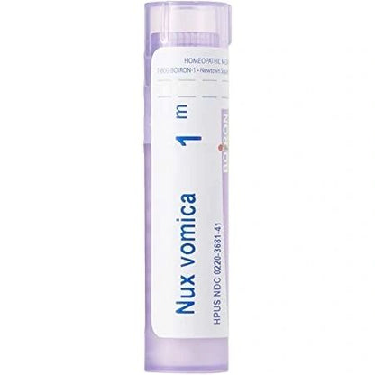 Nux vomica, 30C, 200CK, 1M, Homeopathic Medicine for Heartburn or Drowsiness Due to Excessive Eating or Drinking, Boiron, 80 Pills (Pill Size #40)