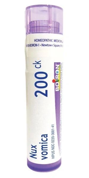 Nux vomica, 30C, 200CK, 1M, Homeopathic Medicine for Heartburn or Drowsiness Due to Excessive Eating or Drinking, Boiron, 80 Pills (Pill Size #40)