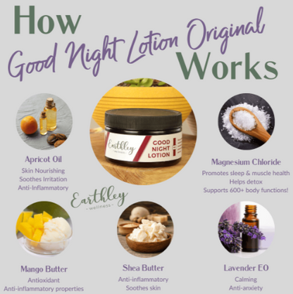 Good Night Lotion - Healthy Sleep & Magnesium, 4-8oz, Earthley