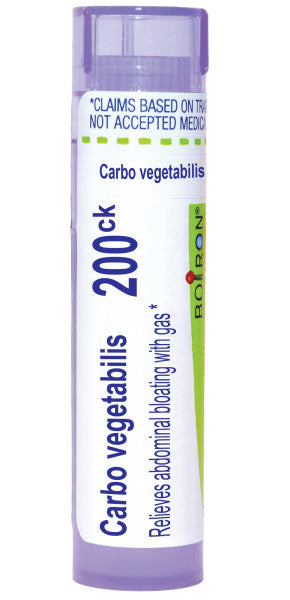 Carbo Vegetabilis 30C, 200CK, 1M, Homeopathic Medicine for Abdominal Bloating with Gas, Boiron, 80 Pills (Pill Size #40)