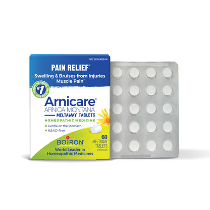 Arnicare Tablets, Homeopathic Medicine for Muscle Pain & Stiffness, Swelling from Injuries & Bruising, 60 Quick-Dissolving Tablets, Boiron