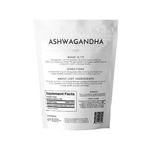 Organic Ashwagandha, Just Ingredients