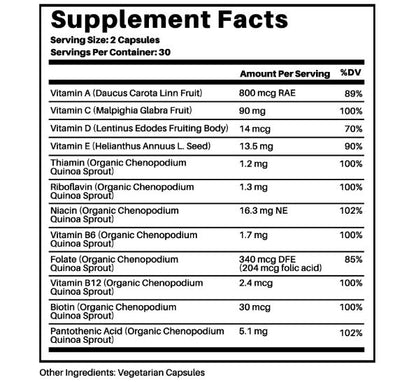 Multivitamin Whole Food Supplement, 60 Capsules, Just Ingredients