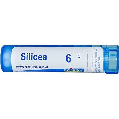 Silicea, 6C, 12C, 30C, 200CK, 1M, Homeopathic Medicine for Fatigue & Irritability Due to Overwork, Boiron, 80 Pills (Pill Size #40)