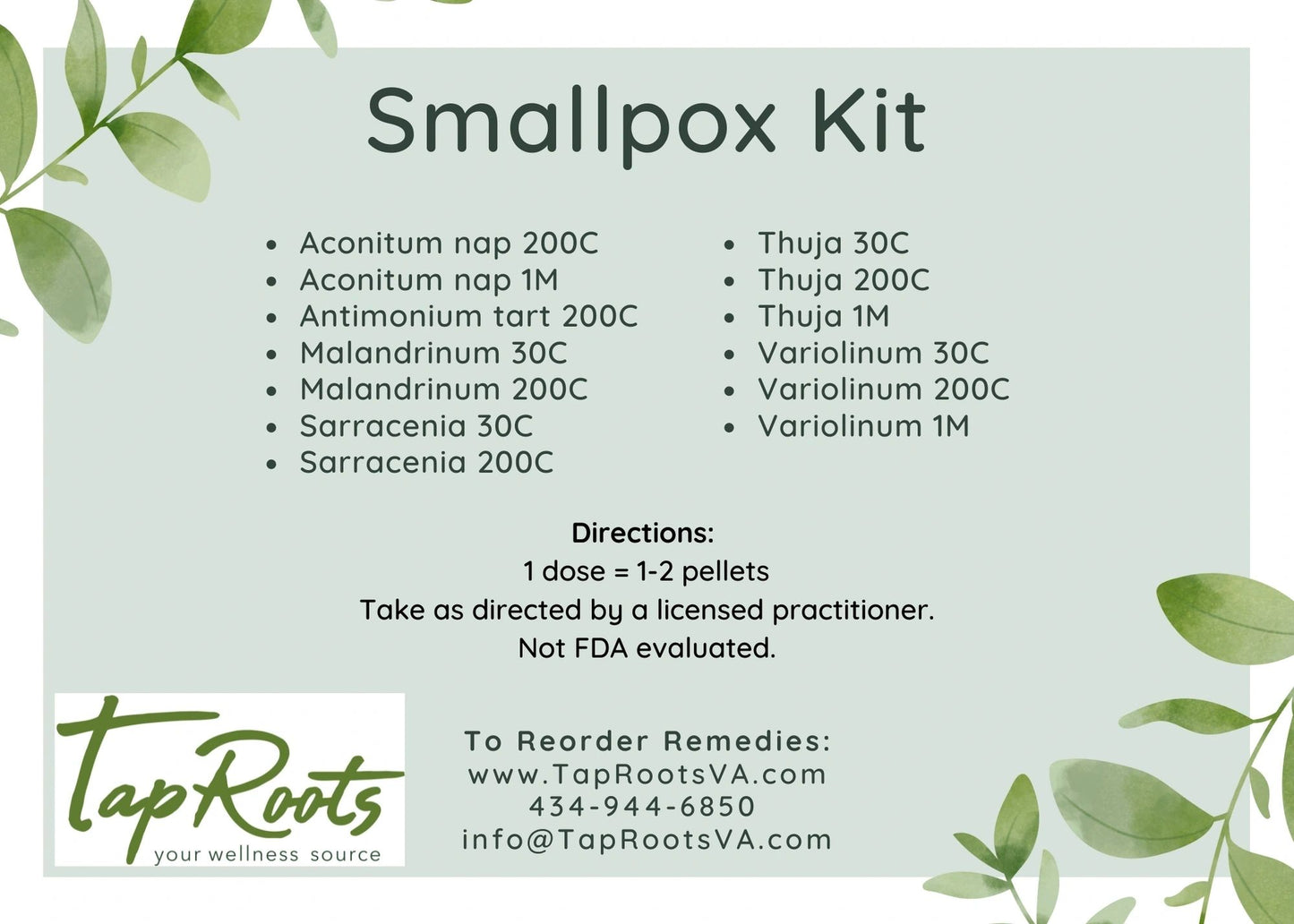 Smallpox Homeopathic Kit