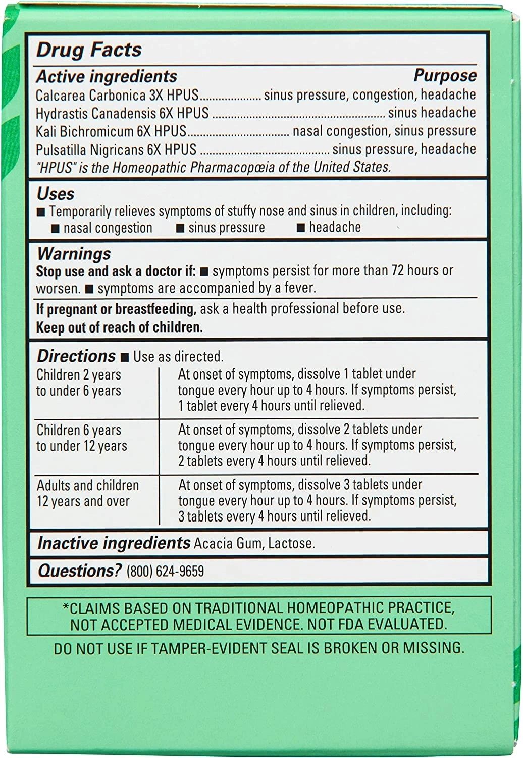 Hyland's Kids Stuffy Nose & Sinus Relief