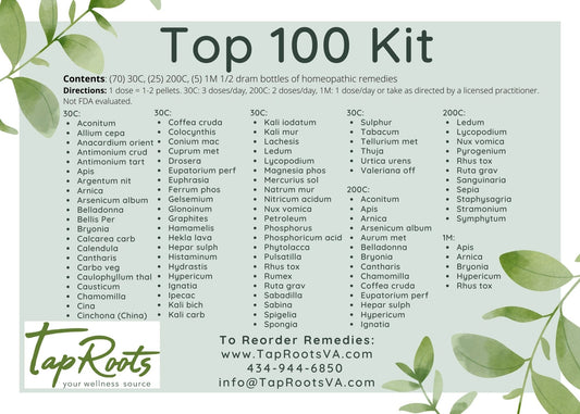 TapRoots’ Top 100 Homeopathy Kit