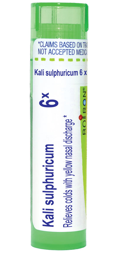 Kali Sulphuricum 6X, 30C, 200CK, Homeopathic Medicine for Colds with Yellow Nasal Discharge, Boiron, 80 Pills (Pill Size #40)