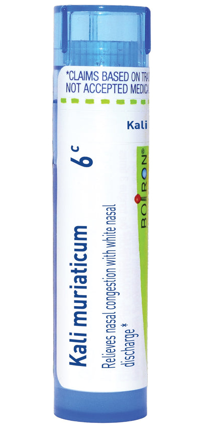 Kali Muriaticum 6C, 30C, 200CK, Homeopathic Medicine for Nasal Congestion with White Nasal Discharge, Boiron, 80 Pills (Pill Size #40)