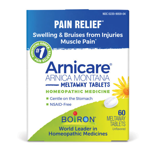 Arnicare Tablets, Homeopathic Medicine for Muscle Pain & Stiffness, Swelling from Injuries & Bruising, 60 Quick-Dissolving Tablets, Boiron